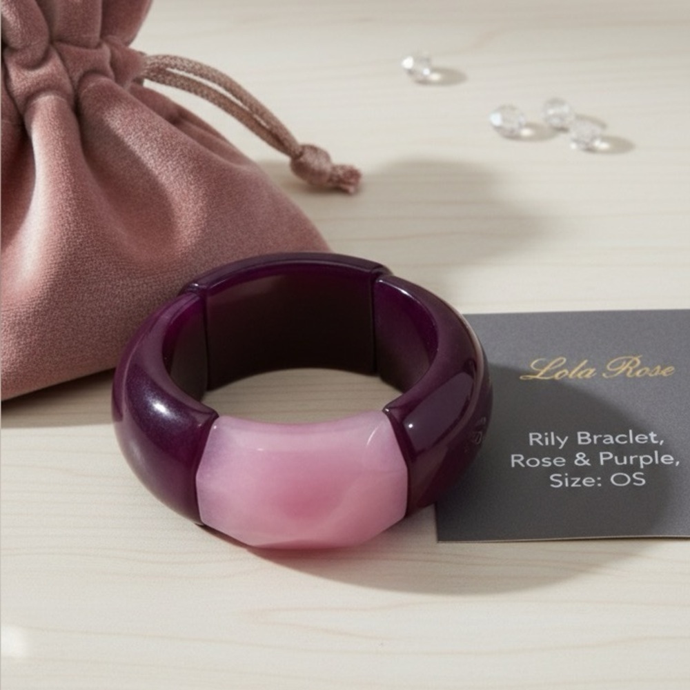 Lola Rose chunky stone bracelet Rose quartz